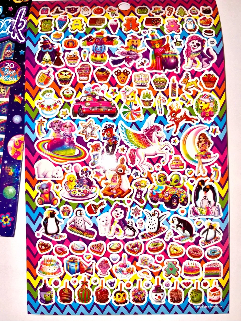 3 PC Lisa Frank Lot: Satin Pillowcase, Zoomer&Zorbut Nail Wraps, & Sticker